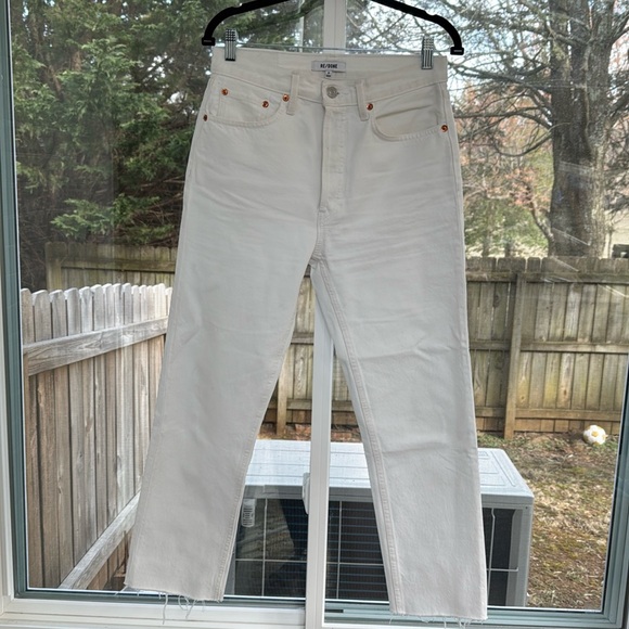 NWT Re/Done High Rise Stove Pipe in white sz 28 - Picture 8 of 10